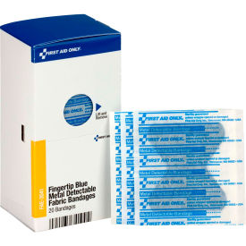 SmartCompliance Refill Fingertip Metal Detectable Bandages, Blue, 20/Box