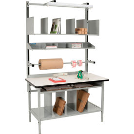 Bench-In-A-Box Packing Workbench, Laminate T-Mold Edge, 60"W x 30"D