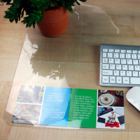 Pack of 4 Crystal Clear Vinyl Rectangular Desk Pads - 17" x 22"