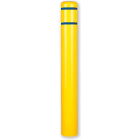 Bollard Cover 7"Dia. x 60" H, Yellow/Blue Tape