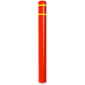 Bollard Cover 4.5"Dia. x 64" H, Red/Yellow Tape
