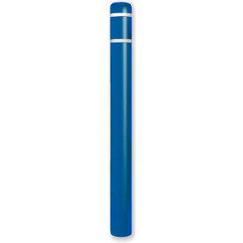 Bollard Cover 4.5"Dia. x 64" H, Blue/White Tape
