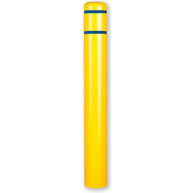 Bollard Cover 7"Dia. x52" H, Yellow/Blue Tape