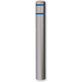 Post Guard Bollard Cover 7"Dia. x52" H, Grey/Blue Tape