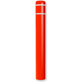 Post Guard Bollard Cover 7"Dia. x 52" H, Red/White Tape