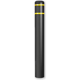 Bollard Cover 7"Dia. x 52" H, Black/Yellow Tape