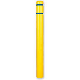 Bollard Cover 4.5"Dia. X 52" H, Yellow/Blue Tape