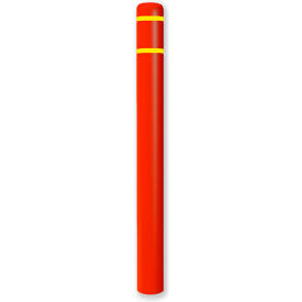 Bollard Cover 4.5"Dia. X 52" Height, Red/Yellow Tape