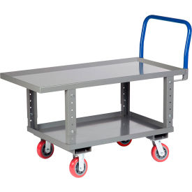 Work Height Platform Truck with Lower Shelf 30 x 60 Adjustable Height