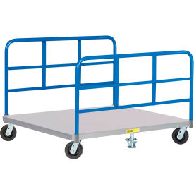 Pallet Dolly with Double End Racks 48x48 Solid Deck & Floor Locks