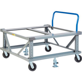 Adjustable Height Pallet Stand with Handle 40x48 Open Deck & Retainers