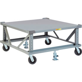 Adjustable Height Pallet Stand - 48 x 48 Solid Deck & Load Retainers