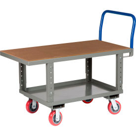 Work Height Platform Truck with Lower shelf 24 x 48 Adj. Height