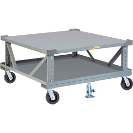 Adj. Height Pallet Stand 2PDSE486PH2FLLR - 48 x 48 Solid Deck & Load Retainers