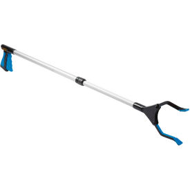 Adjustable Length Reacher with Rotating Jaw, 30"-44", Blue/Silver