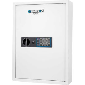 100 Keys Keypad Wall Key Safe 15-3/4"W x 21-3/4"D x 4-3/4"H, White, Steel