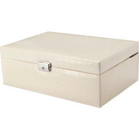 Jewelry Case, Aluminum, Cream, 12"L x 8"W x 5"H