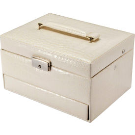 Chri Bliss Jewelry Case JC-300, Aluminum, Cream, 11"L x 9"W x 9"H