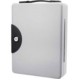50 Keys Lock Box W/ Carrying Handle 13"W x 4"D x 10-1/2"H, Grey, Aluminum