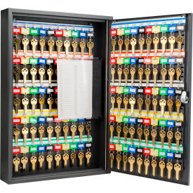 100 Keys Adjustable Key Lock Box 3"W x 14.74"L x 21.75"H, Black, Aluminum