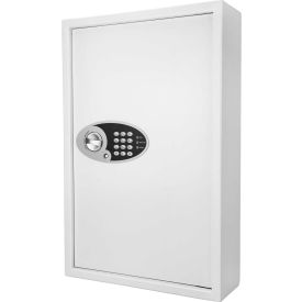 144 Keys Keypad Wall Key Safe 17"W x 5"D x 26"H, White, Steel