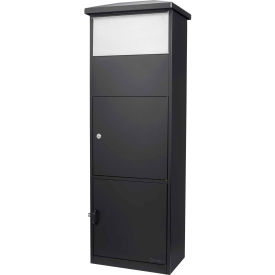 CB13332 Parcel Mail Box with one Big Parcel, stainless steel Drop Door 16"W x 10-2/5"D x 52"H, Black