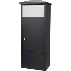 Parcel Mail Box W/ Stainless Steel Drop Door 19"W x 12"D x 44"H, Black