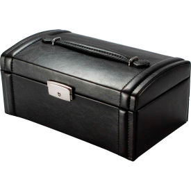 Chri Bliss Jewelry Case, Aluminum, Black, 11"L x 9"W x 9"H