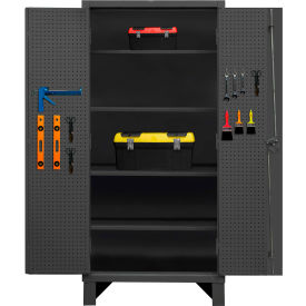 HD Pegboard & Shelf Cabinet w/ 4 Adj Shelves, 12 Ga, 48-3/16"W x 24-1/16"D x 78"H, Gray