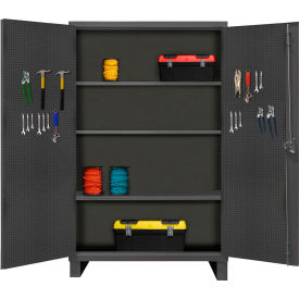 HD Pegboard & Shelf Cabinet w/ 3 Adj Shelves, 12 Ga, 48-3/16"W x 24-1/16"D x 78"H, Gray