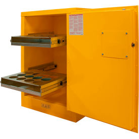 Aerosol Can Flammable Cabinet 24 Gallon Manual Close Door - 23"W x 18"D x 35"H