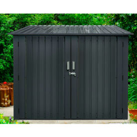 Galvanized Steel Shed, 80-1/3"Lx81-1/10"Wx64-1/5"H, Dark Gray
