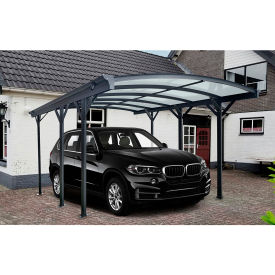 Aluminum Carport, 226-11/16"L x 118"W x 86-3/5"H, Dark Gray