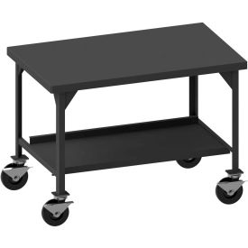 Mobile Heavy Duty Workbench - Shelf, & Side Brakes - 72"W x 36"D x 43-11/16"H