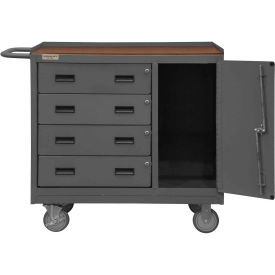 Mobile Bench Workstation, Shop Top Square Edge, 42-1/8"W x 24-1/4"D, Gray