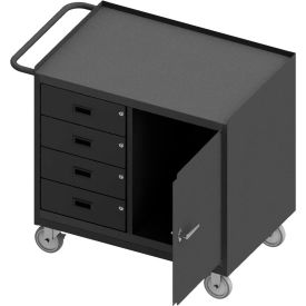 Mobile Bench Workstation, Steel Square Edge, 42-1/8"W x 24-1/4"D, Gray