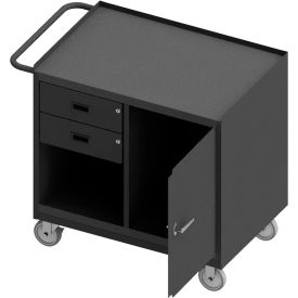 Mobile Bench Workstation, Steel Square Edge, Shelf, 42-1/8"Wx24-1/4"Dx36-3/8"H