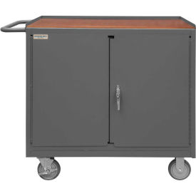 Mobile Bench Cabinet, 2 Doors, 1 Shelf, 42-1/8"W x 25-13/16"D x 36-3/8"H, Gray