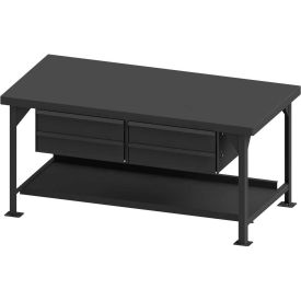 Storage Workbench W/ 4 Drawers, Steel Square Edge, 72"W x 36"D, Gray