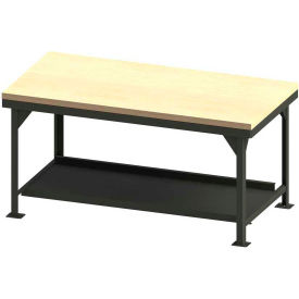 Standard Workbench W/ Shelf & Maple Square Edge, 72"W x 36"D, Gray