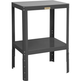 Machine Table W/ 2 Shelves, Steel Square Edge, 36-1/8"Wx24-1/8"Dx30-1/8-36-1/8"H, Gray