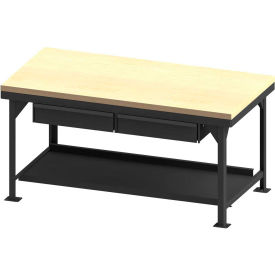 Storage Workbench W/ 2 Drawers, Maple Square Edge, 72"W x 36"D, Gray