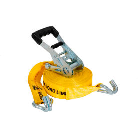 30 Foot Commercial Grade Ratchet Strap with Soft Rubber Grips, J Hooks