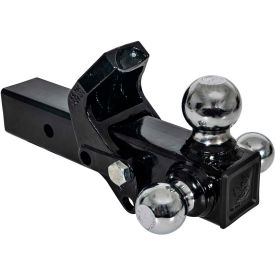 Tri-Ball Hitch with Pintle Hook and Chrome Towing Balls, 2-1/2in Receiver