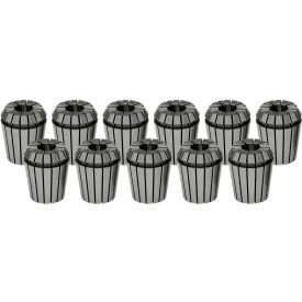 ER16 1/8"-13/32" by 32nds 10 Piece Coolant Sealed Collet Set, Alloy Steel, Tested to 2000 PSI