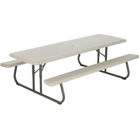 8' Folding Picnic Table, Putty