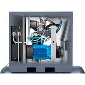 25HP, Oil-Injected Rotary Screw Air Compressor, Tank Mount, 125PSI, 3PH 208/230/460V