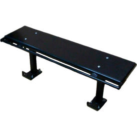 Prisoner Bench 4-ft. Solid Steel Seating with Steel Frame, Without Backrest - Black