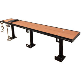 Prisoner Bench 7-ft. Composite Lumber Seating with Steel Frame, Without Backrest - Cedar