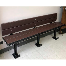 Prisoner Bench 6-ft. Composite Lumber Seating with Steel Frame, With Backrest - Chocolate Brown